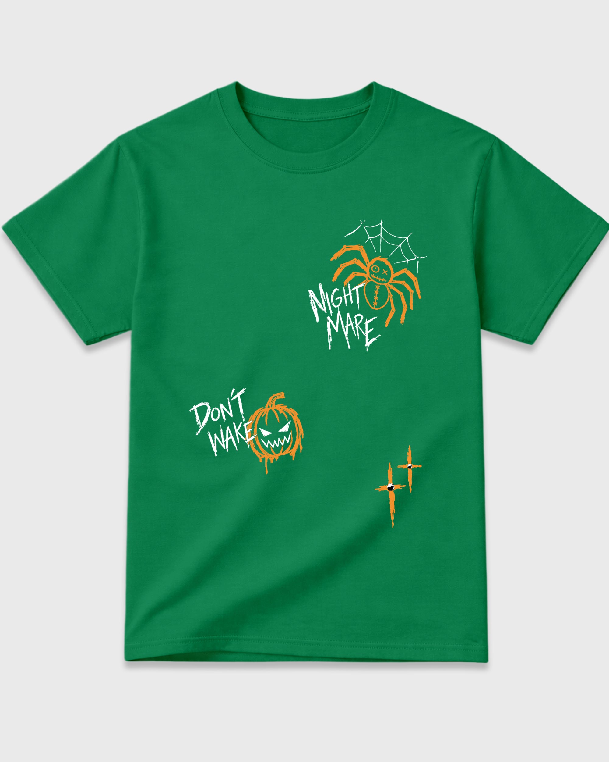 Nightmare Doodles Graphic T-Shirt featuring original streetwear artwork designed to match the Air Jordan 11 Green Screen. Kelly Green 2 Graphic T-Shirt.
