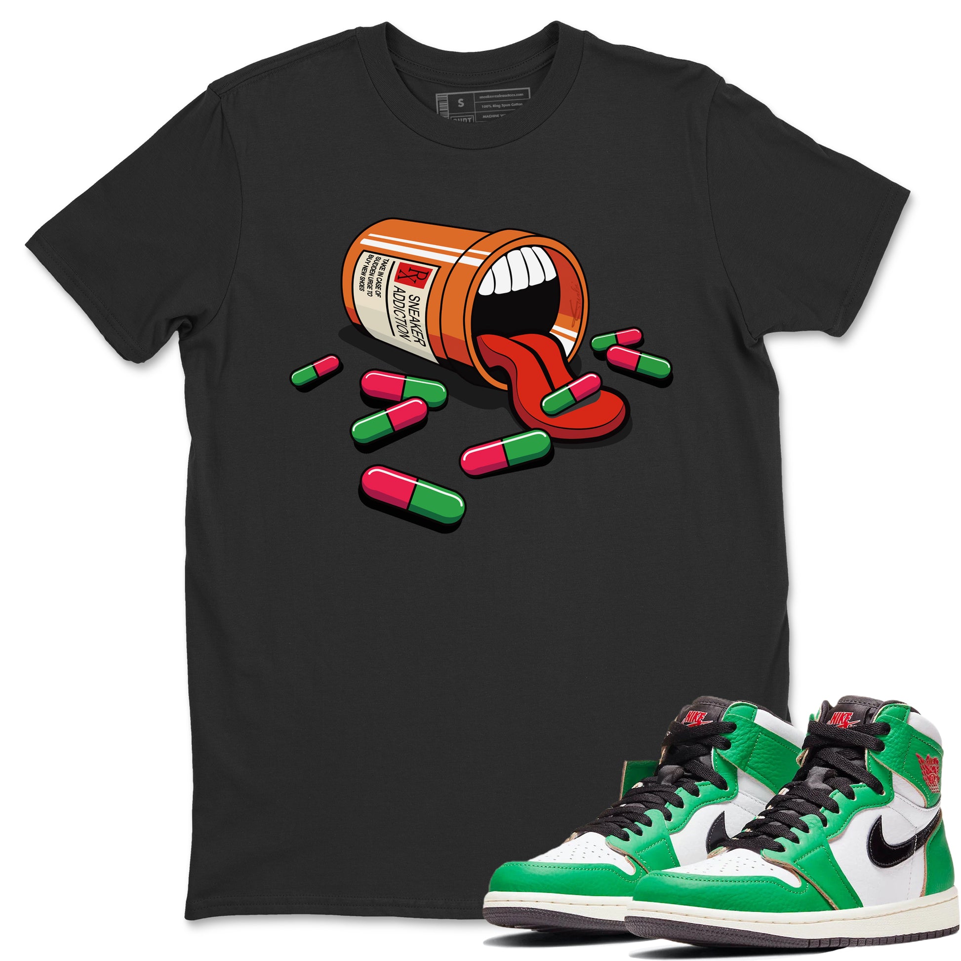 Sneaker Addiction Unisex Adult Tops - Air Jordan 1 Lucky Green - SNRT Sneaker T-shirts