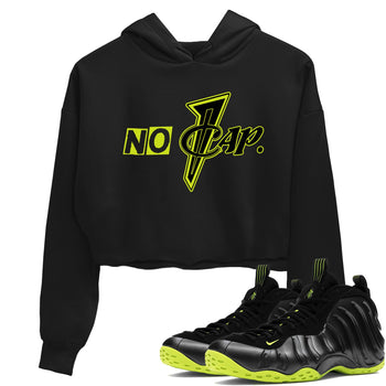 Foams One Black Volt shirts to match jordans No Cap sneaker match tees Air Foamposite One Black and Volt match shoes to clothes SNRT Sneaker Tees unisex cotton Black 1 crop tee