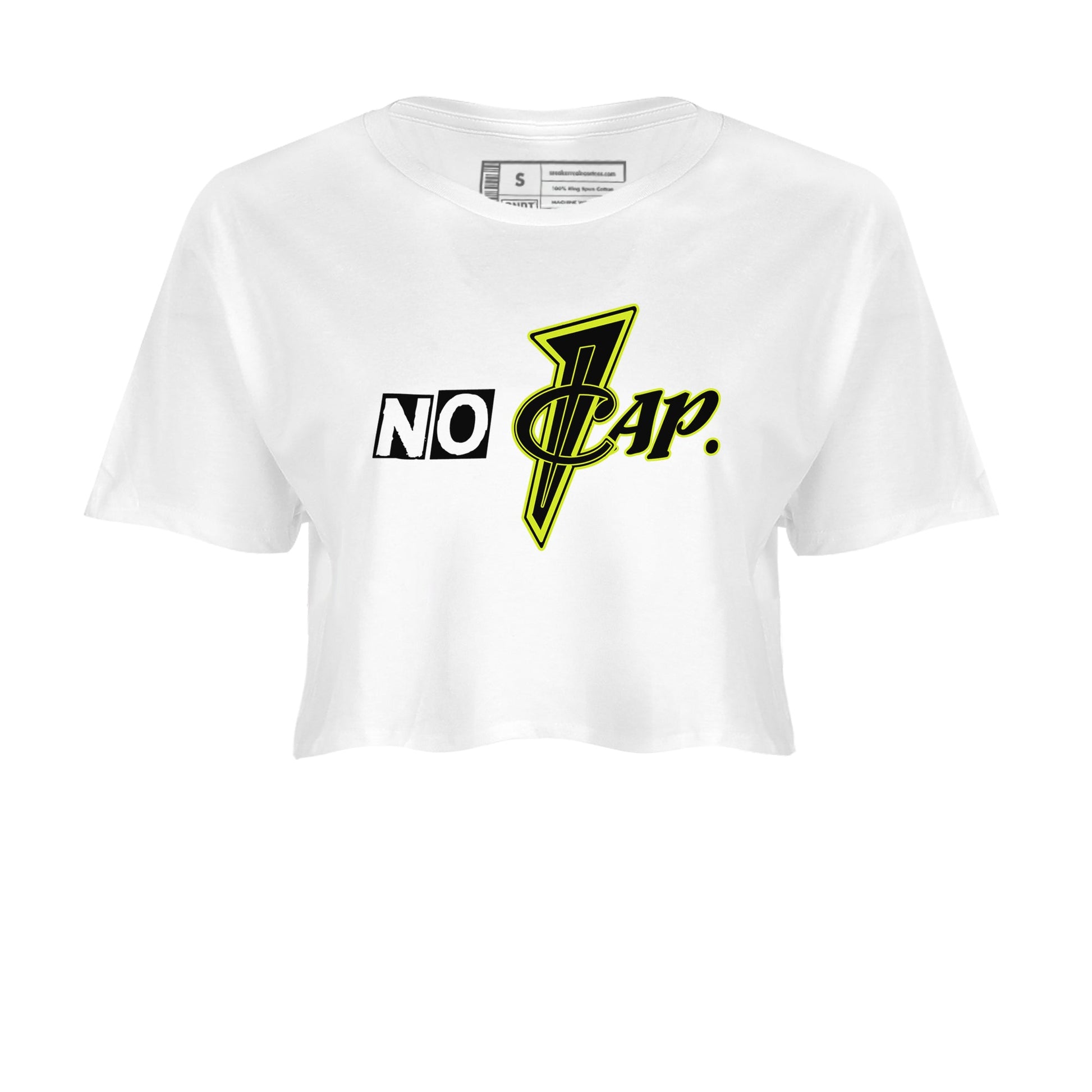 Foams One Black Volt shirts to match jordans No Cap sneaker match tees Air Foamposite One Black and Volt match shoes to clothes SNRT Sneaker Tees unisex cotton White 2 crop tee