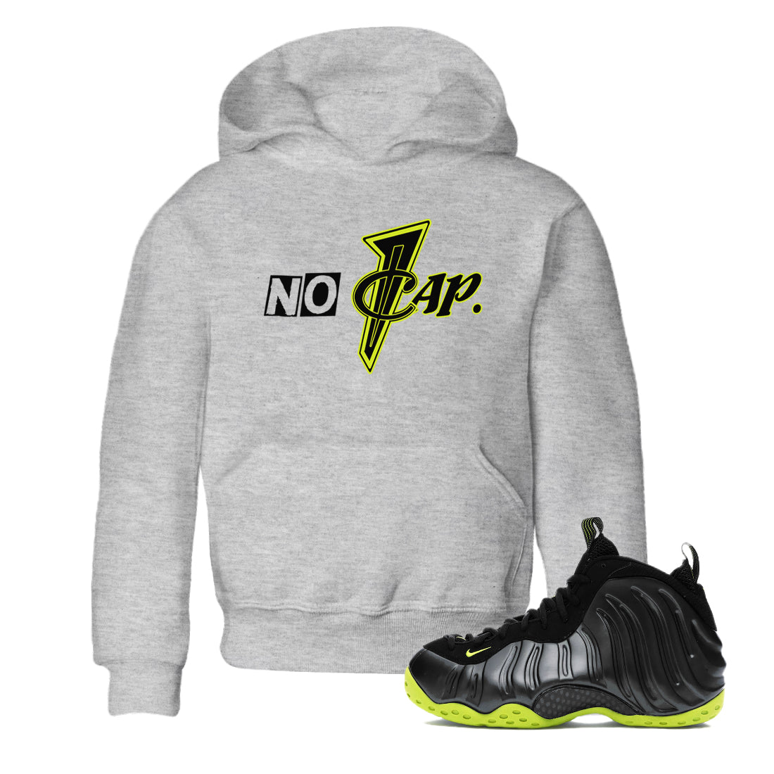 Foams One Black Volt shirts to match jordans No Cap sneaker match tees Air Foamposite One Black and Volt match shoes to clothes SNRT Sneaker Tees Youth Baby Heather Grey 1 tee