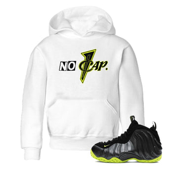 Foams One Black Volt shirts to match jordans No Cap sneaker match tees Air Foamposite One Black and Volt match shoes to clothes SNRT Sneaker Tees Youth Baby White 1 tee