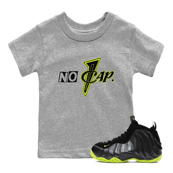 Foams One Black Volt shirts to match jordans No Cap sneaker match tees Air Foamposite One Black and Volt match shoes to clothes SNRT Sneaker Tees Youth Baby Heather Grey 1 tee