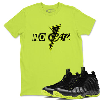 Foams One Black Volt shirts to match jordans No Cap sneaker match tees Air Foamposite One Black and Volt match shoes to clothes SNRT Sneaker Tees unisex cotton Safety Green 1 shirts