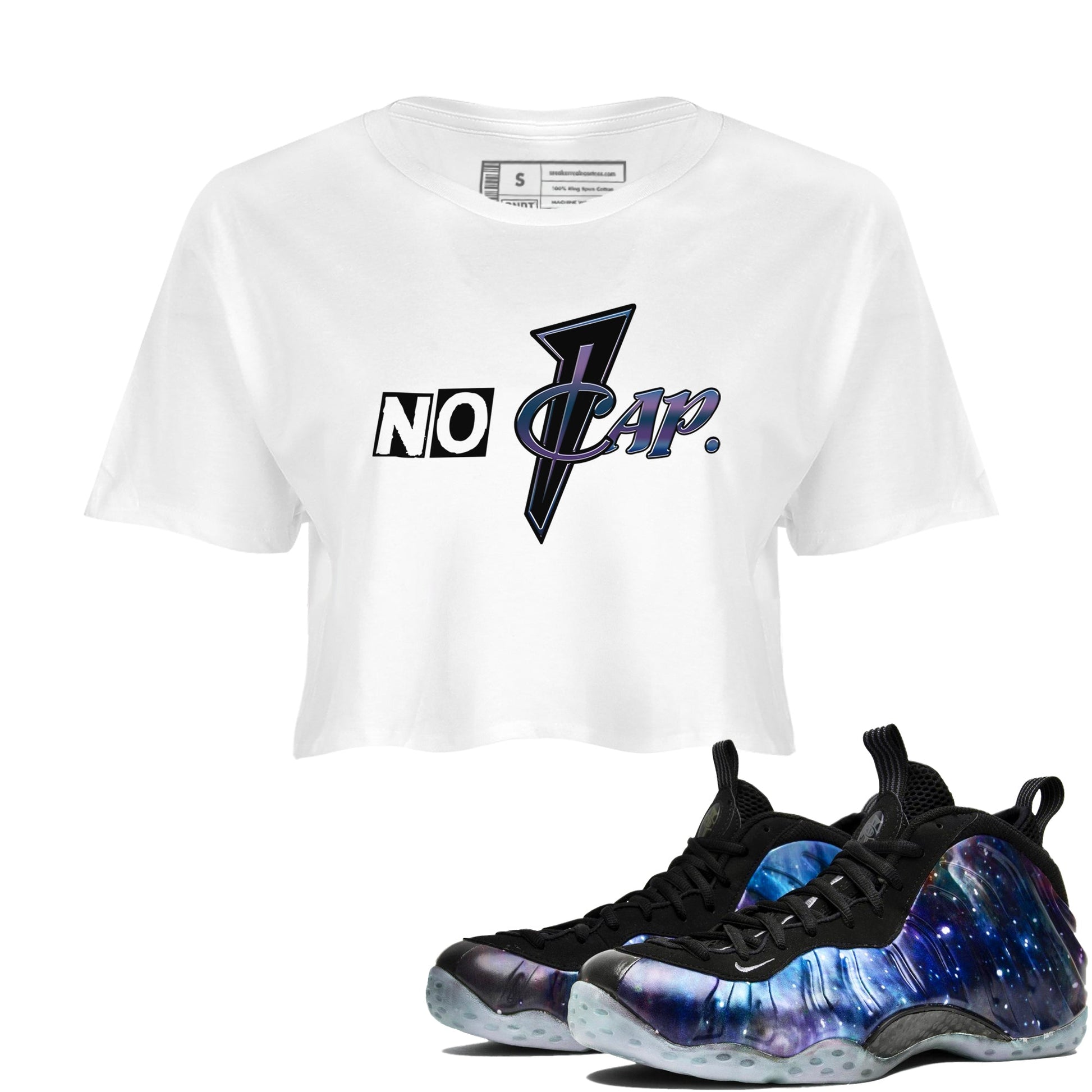 Air Foamposite One Galaxy shirts to match jordans No Cap sneaker match tees Air Foamposite One Galaxy SNRT Sneaker Release Tees unisex cotton White 1 Crop Shirts