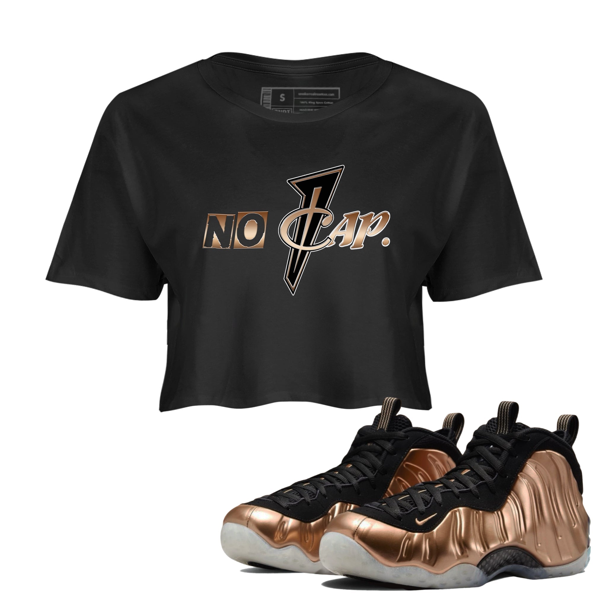 Air Foamposite One Metallic Copper shirts to match jordans No Cap sneaker match tees Air Foamposite One Metallic Copper SNRT Sneaker Release Tees unisex cotton Black 1 Crop Shirts
