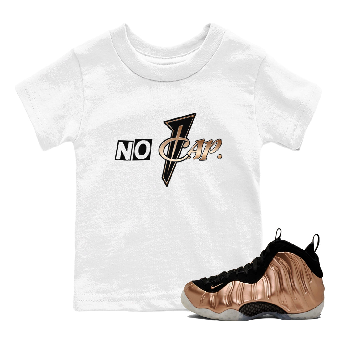 Air Foamposite One Metallic Copper shirts to match jordans No Cap sneaker match tees Air Foamposite One Metallic Copper SNRT Sneaker Release Tees Youth Baby White 1 crew neck shirts