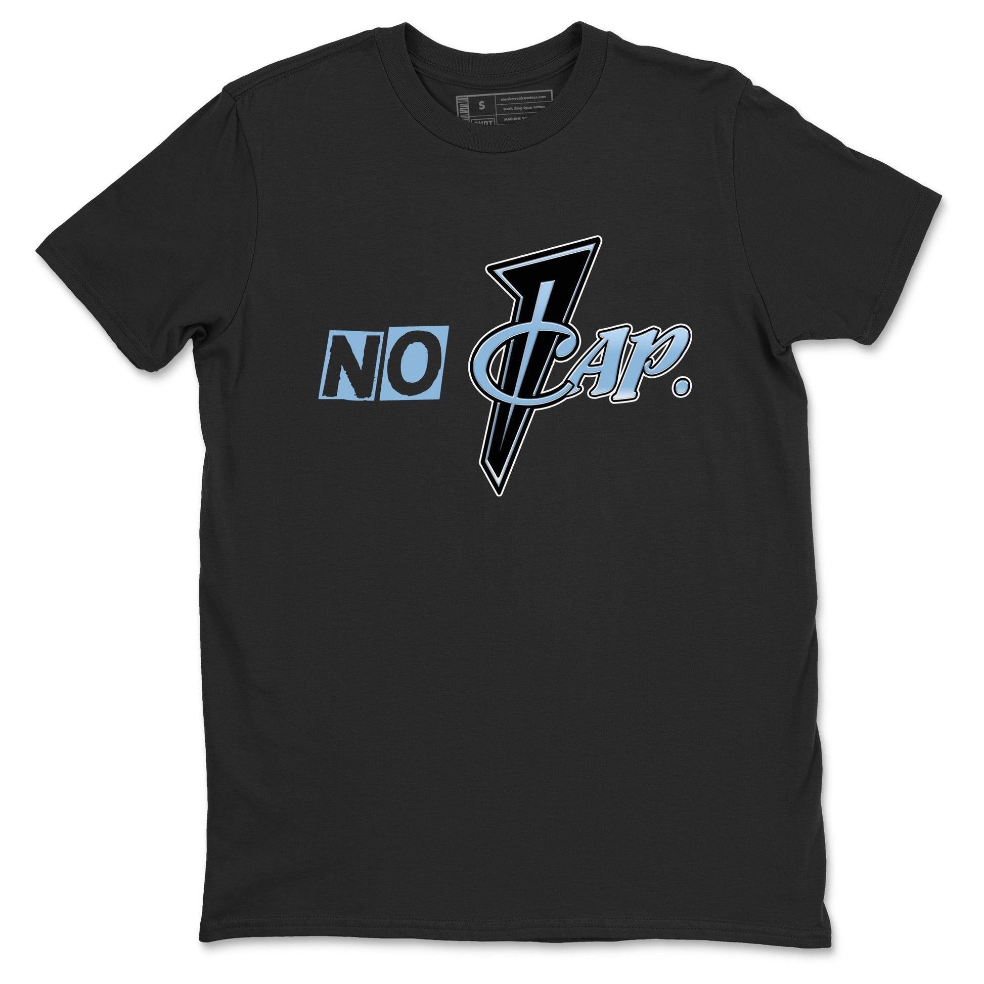 No Cap sneaker match t-shirt styled to complete your fit with the Air Foamposite One Psychic Blue sneakers, shown in Black 2.