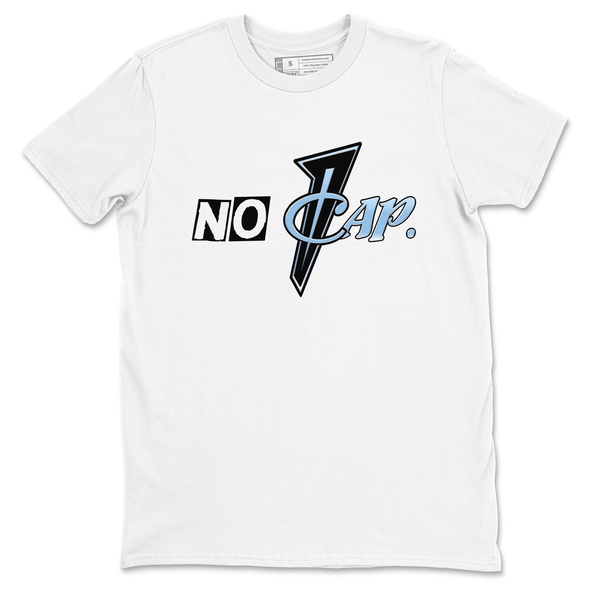 No Cap sneaker match t-shirt styled to complete your fit with the Air Foamposite One Psychic Blue sneakers, shown in White 2.
