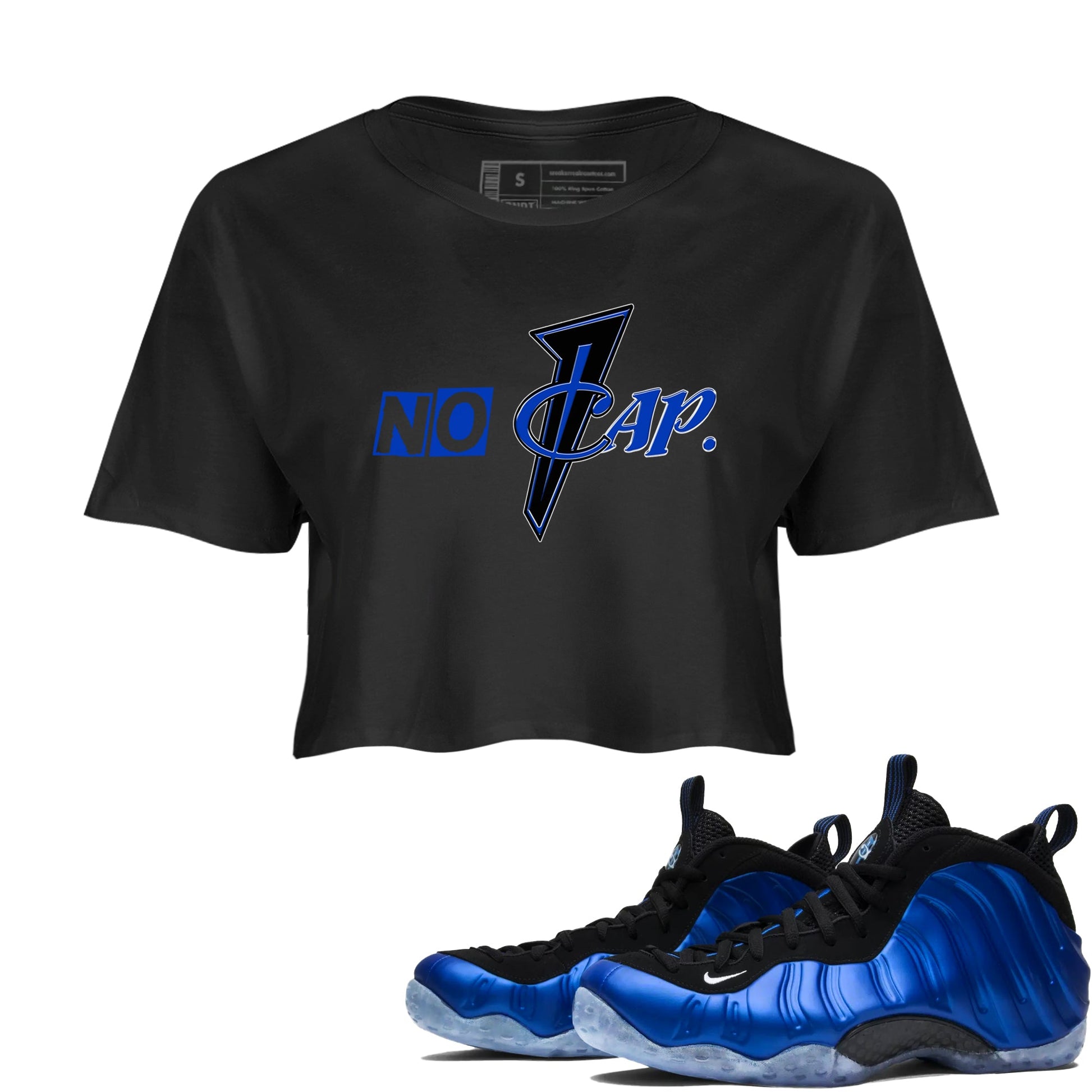 Air Foamposite One Royal shirts to match jordans No Cap sneaker match tees Air Foamposite One Royal SNRT Sneaker Release Tees unisex cotton Black 1 Crop Shirts