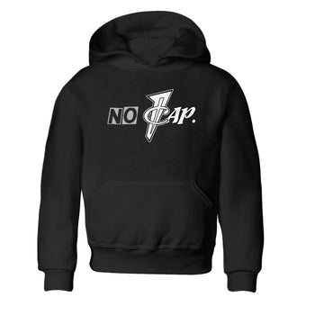 No Cap baby and kids t-shirt crafted for little sneakerheads to shine with the Air Foamposite One Triple White sneakers, displayed in Black 2.