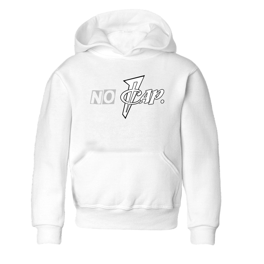 No Cap baby and kids t-shirt crafted for little sneakerheads to shine with the Air Foamposite One Triple White sneakers, displayed in White 2.