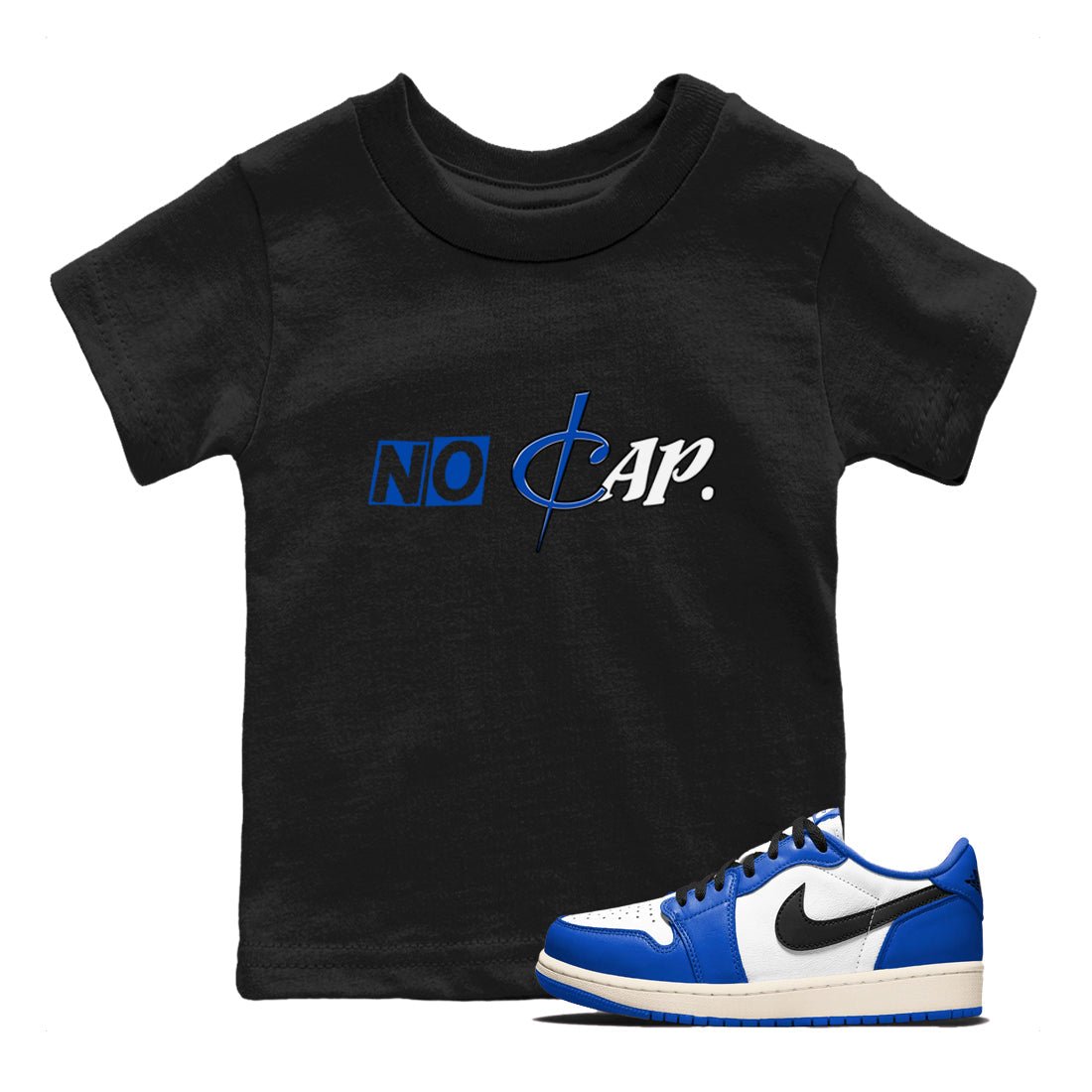 1s Game Royal shirts to match jordans No Cap sneaker match tees Air Jordan 1 Retro Low OG Game Royal match shoes to clothes SNRT Sneaker Tees Youth Baby Black 1 tee