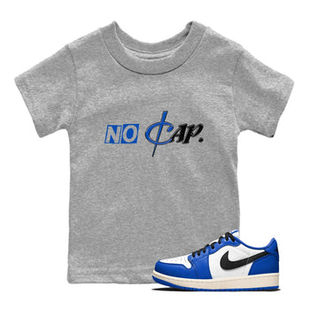 1s Game Royal shirts to match jordans No Cap sneaker match tees Air Jordan 1 Retro Low OG Game Royal match shoes to clothes SNRT Sneaker Tees Youth Baby Heather Grey 1 tee