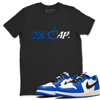 1s Game Royal shirts to match jordans No Cap sneaker match tees Air Jordan 1 Retro Low OG Game Royal match shoes to clothes SNRT Sneaker Tees unisex cotton Black 1 shirts