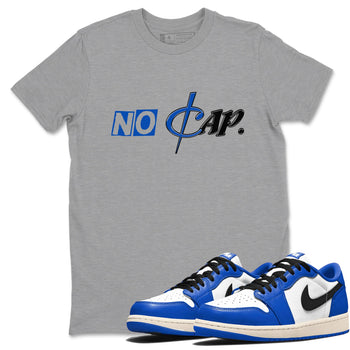 1s Game Royal shirts to match jordans No Cap sneaker match tees Air Jordan 1 Retro Low OG Game Royal match shoes to clothes SNRT Sneaker Tees unisex cotton Heather Grey 1 shirts