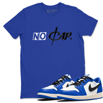 1s Game Royal shirts to match jordans No Cap sneaker match tees Air Jordan 1 Retro Low OG Game Royal match shoes to clothes SNRT Sneaker Tees unisex cotton Royal Blue 1 shirts