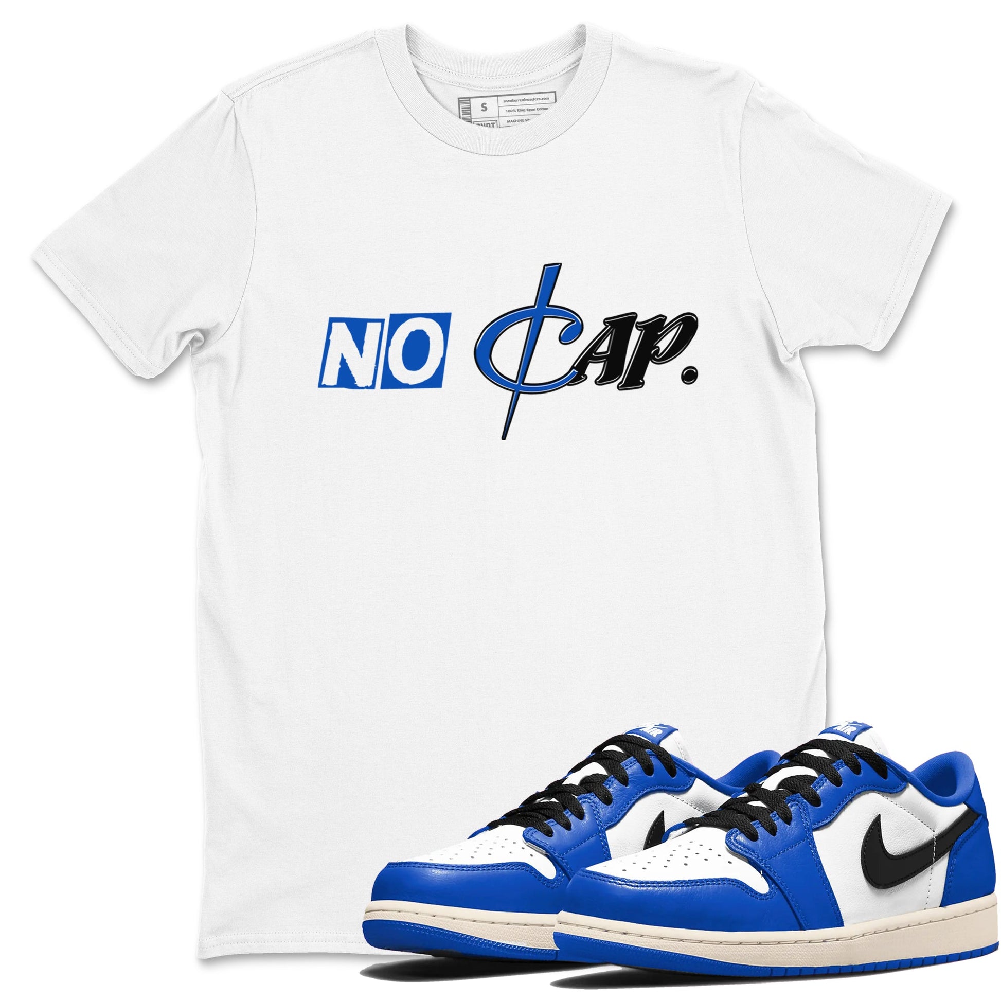1s Game Royal shirts to match jordans No Cap sneaker match tees Air Jordan 1 Retro Low OG Game Royal match shoes to clothes SNRT Sneaker Tees unisex cotton White 1 shirts