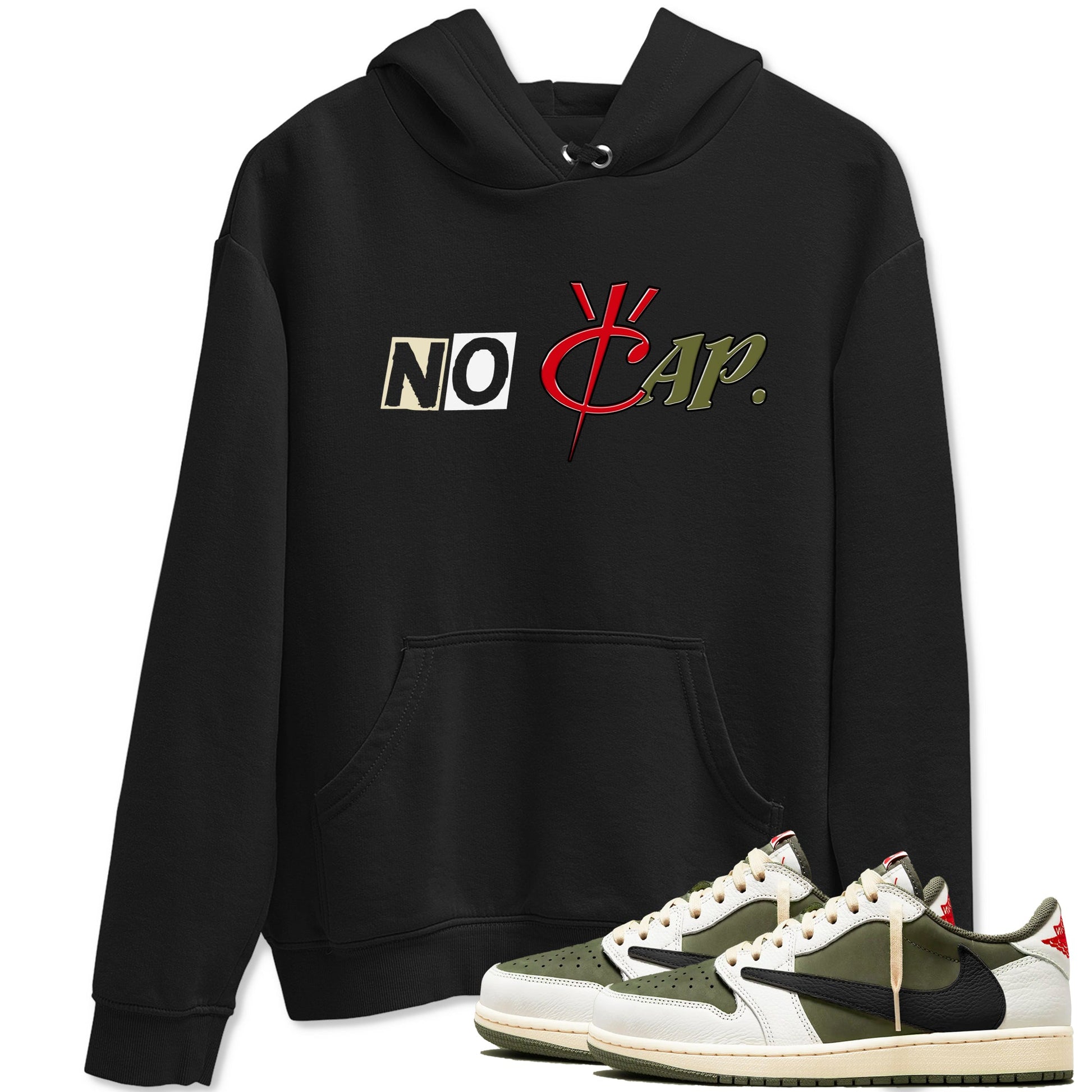 1s Travis Scott Medium Olive shirts to match jordans No Cap sneaker match tees Air Jordan 1 Travis Scott Medium Olive match shoes to clothes SNRT Sneaker Tees unisex cotton Black 1 shirts