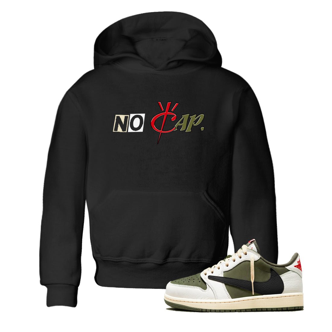 1s Travis Scott Medium Olive shirts to match jordans No Cap sneaker match tees Air Jordan 1 Travis Scott Medium Olive match shoes to clothes SNRT Sneaker Tees Youth Baby Black 1 tee
