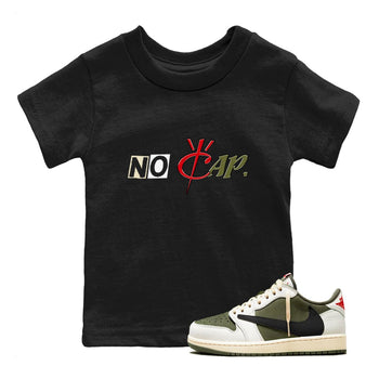 1s Travis Scott Medium Olive shirts to match jordans No Cap sneaker match tees Air Jordan 1 Travis Scott Medium Olive match shoes to clothes SNRT Sneaker Tees Youth Baby Black 1 tee
