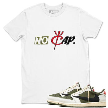 1s Travis Scott Medium Olive shirts to match jordans No Cap sneaker match tees Air Jordan 1 Travis Scott Medium Olive match shoes to clothes SNRT Sneaker Tees unisex cotton White 1 shirts