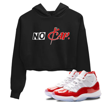 11s Cherry shirts to match jordans No Cap sneaker match tees Air Jordan 11 Retro Cherry match shoes to clothes SNRT Sneaker Tees unisex cotton Black 1 crop tee