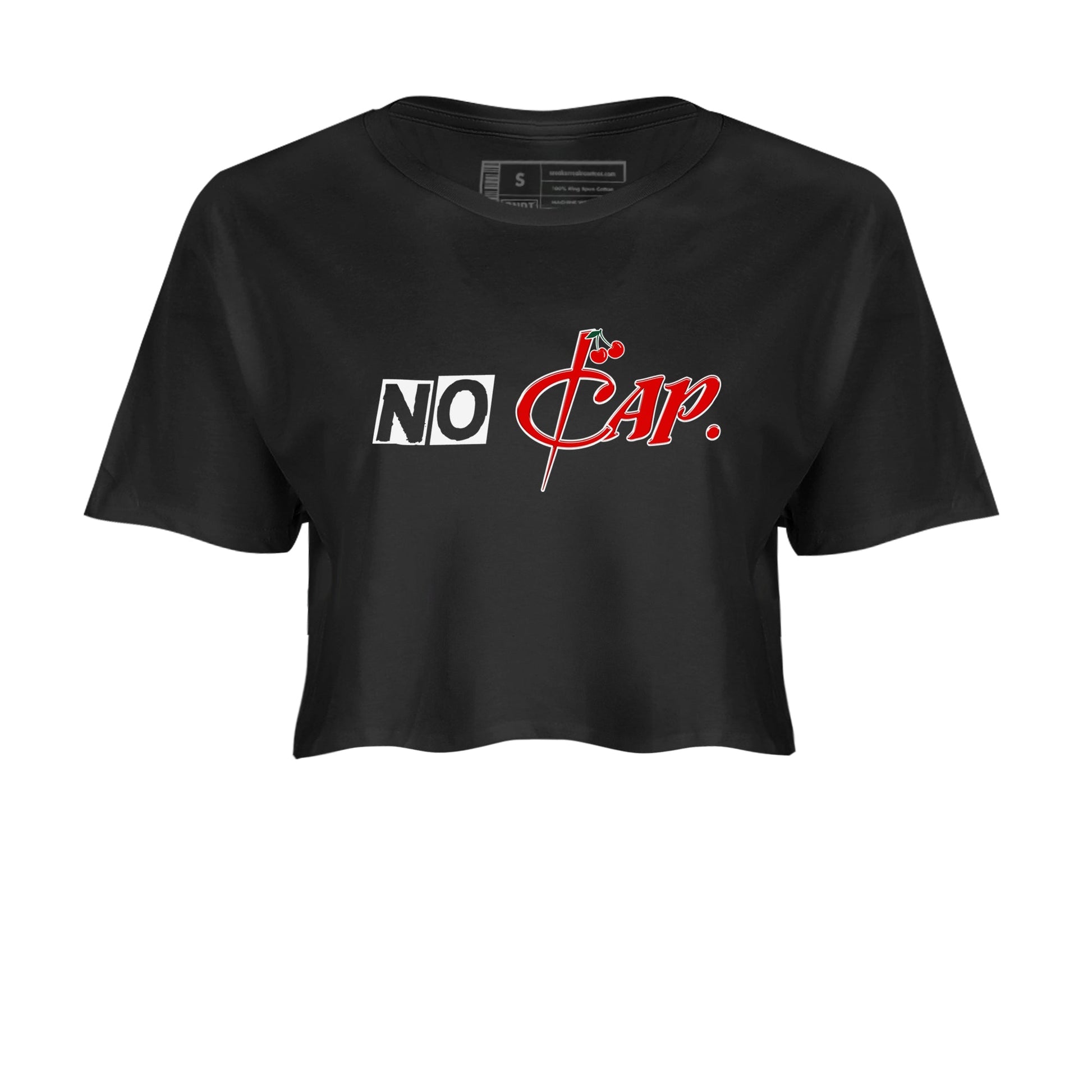 11s Cherry shirts to match jordans No Cap sneaker match tees Air Jordan 11 Retro Cherry match shoes to clothes SNRT Sneaker Tees unisex cotton Black 2 crop tee