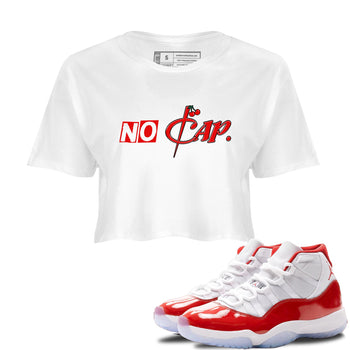 11s Cherry shirts to match jordans No Cap sneaker match tees Air Jordan 11 Retro Cherry match shoes to clothes SNRT Sneaker Tees unisex cotton White 1 crop tee