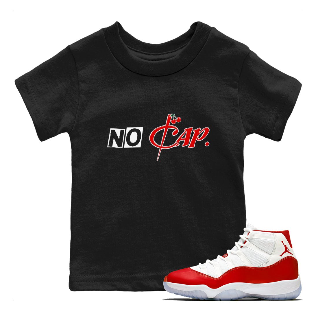 11s Cherry shirts to match jordans No Cap sneaker match tees Air Jordan 11 Retro Cherry match shoes to clothes SNRT Sneaker Tees Youth Baby Black 1 tee