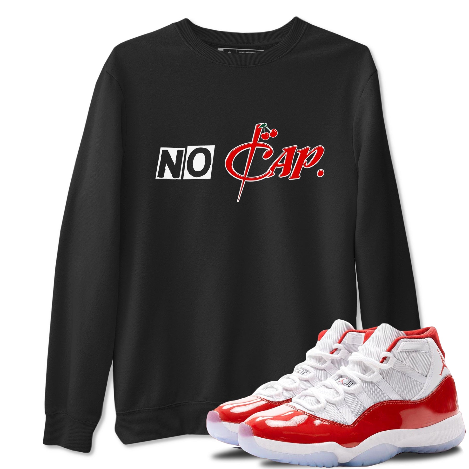 11s Cherry shirts to match jordans No Cap sneaker match tees Air Jordan 11 Retro Cherry match shoes to clothes SNRT Sneaker Tees unisex cotton Black 1 shirts