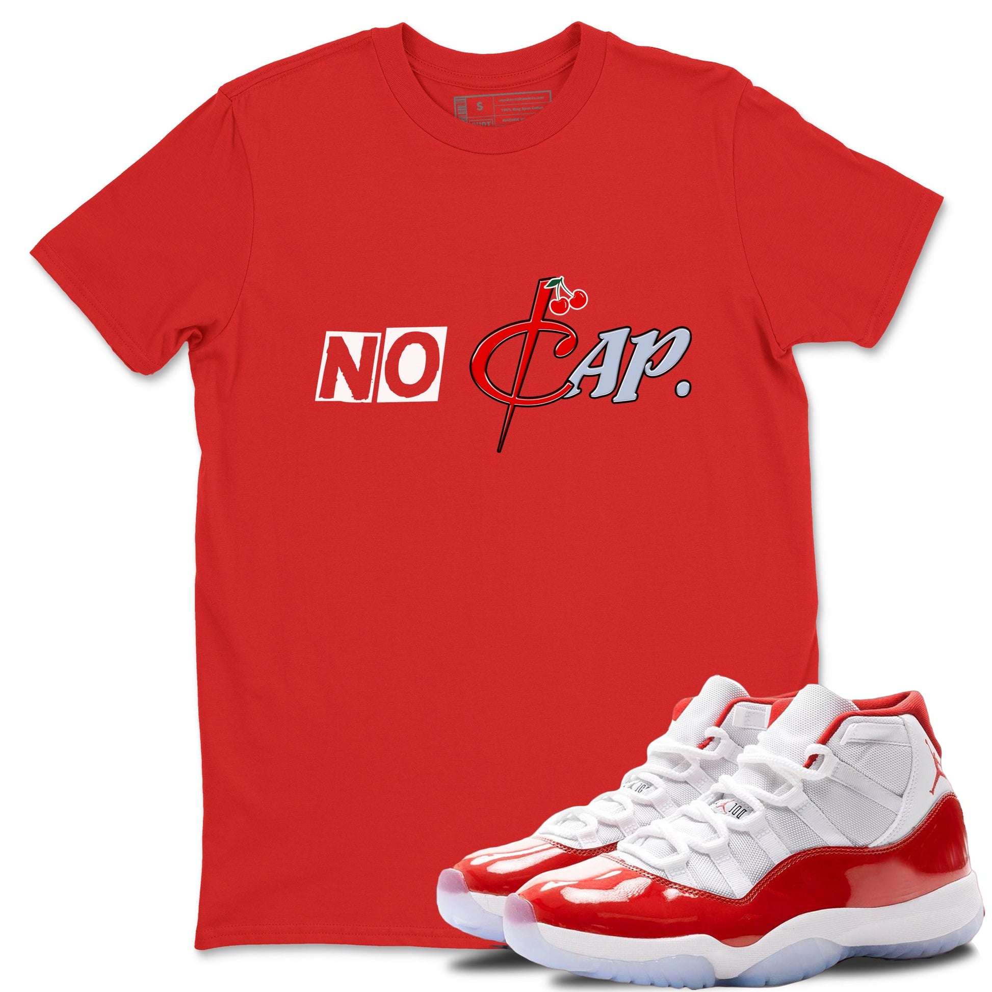 11s Cherry shirts to match jordans No Cap sneaker match tees Air Jordan 11 Retro Cherry match shoes to clothes SNRT Sneaker Tees unisex cotton Red 1 shirts