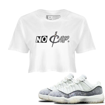 11s Year Of The Snake shirts to match jordans  No Cap shirts to match jordans Air Jordan 11 Retro Low Year Of The Snake match shoes to clothes SNRT Sneaker Tees unisex cotton White 1 crop tee