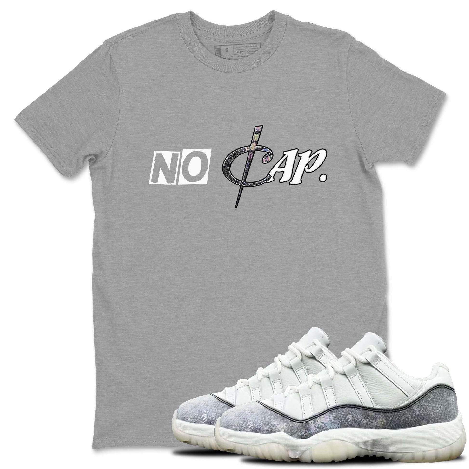 11s Year Of The Snake shirts to match jordans  No Cap shirts to match jordans Air Jordan 11 Retro Low Year Of The Snake match shoes to clothes SNRT Sneaker Tees unisex cotton Heather Grey 1 shirts