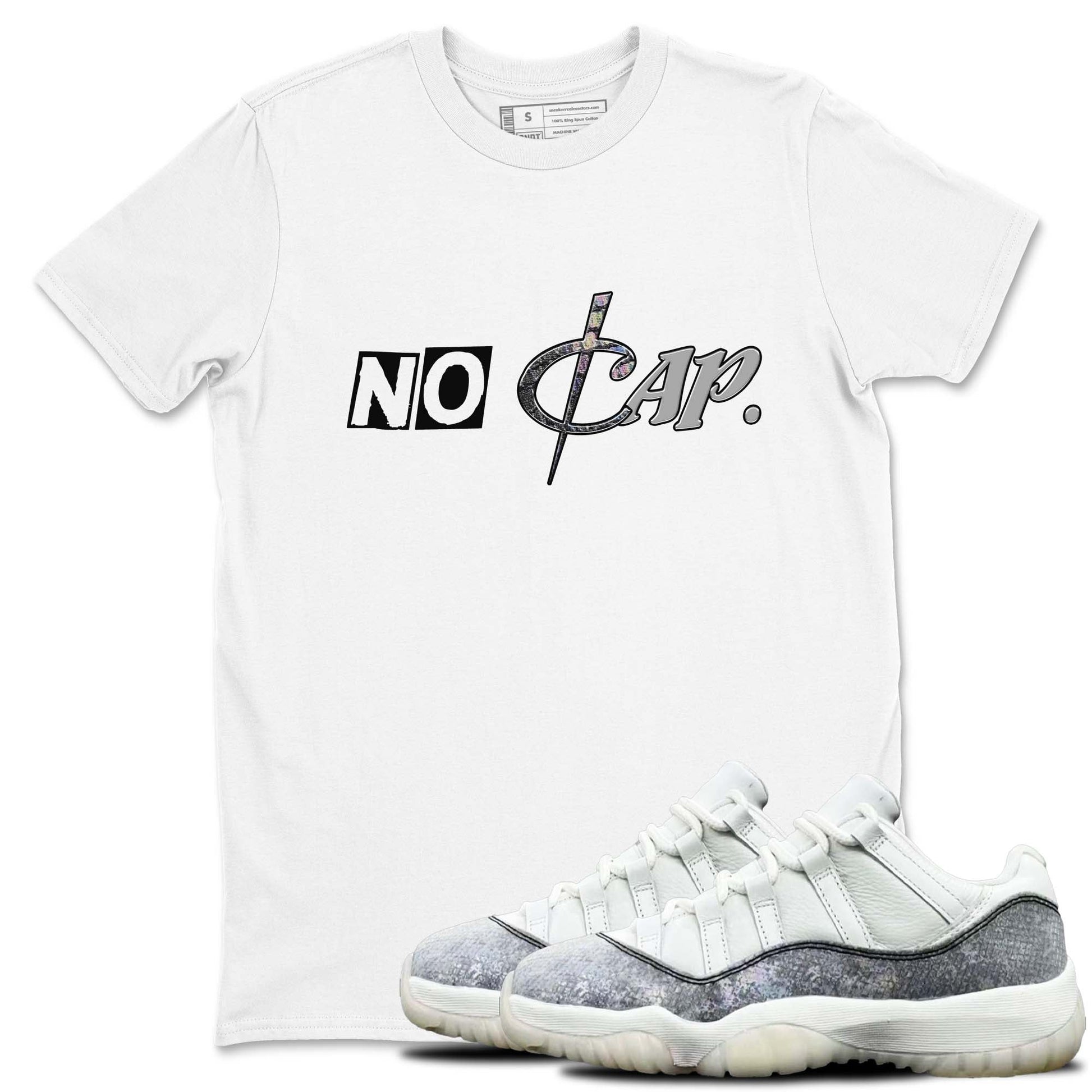 11s Year Of The Snake shirts to match jordans  No Cap shirts to match jordans Air Jordan 11 Retro Low Year Of The Snake match shoes to clothes SNRT Sneaker Tees unisex cotton White 1 shirts