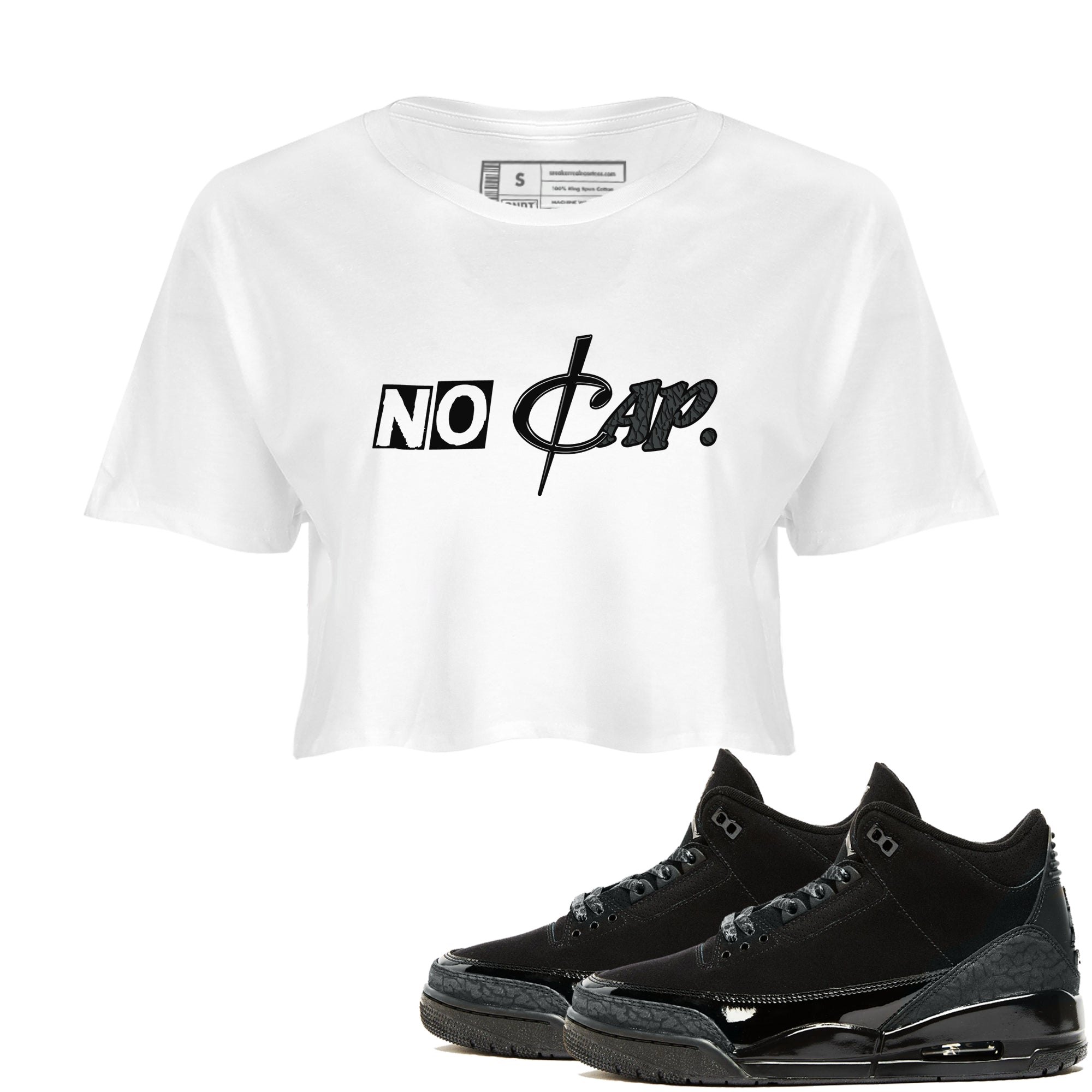 3s Black Cat shirts to match jordans No Cap sneaker match tees Air Jordan 3 Retro Black Cat match shoes to clothes SNRT Sneaker Tees unisex cotton White 1 crop tee