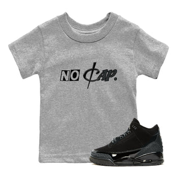 3s Black Cat shirts to match jordans No Cap sneaker match tees Air Jordan 3 Retro Black Cat match shoes to clothes SNRT Sneaker Tees Youth Baby Heather Grey 1 tee