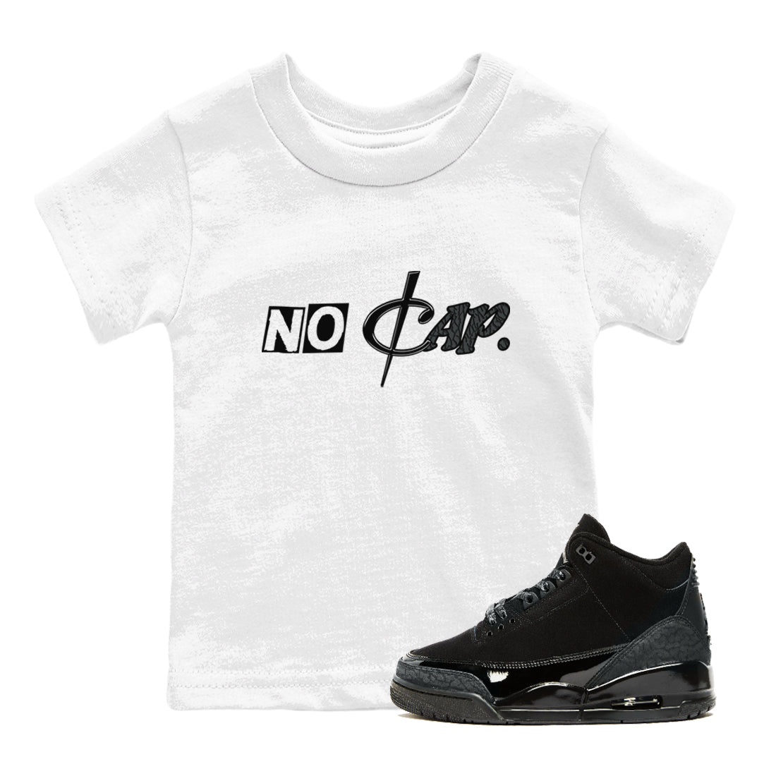 3s Black Cat shirts to match jordans No Cap sneaker match tees Air Jordan 3 Retro Black Cat match shoes to clothes SNRT Sneaker Tees Youth Baby White 1 tee