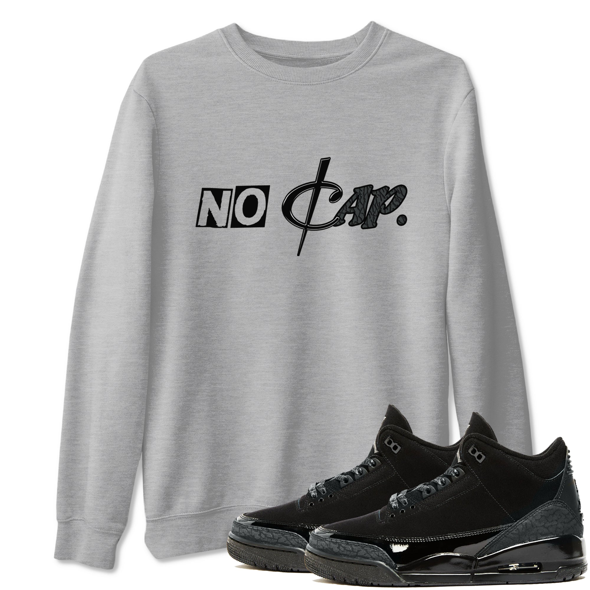 3s Black Cat shirts to match jordans No Cap sneaker match tees Air Jordan 3 Retro Black Cat match shoes to clothes SNRT Sneaker Tees unisex cotton Heather Grey 1 shirts