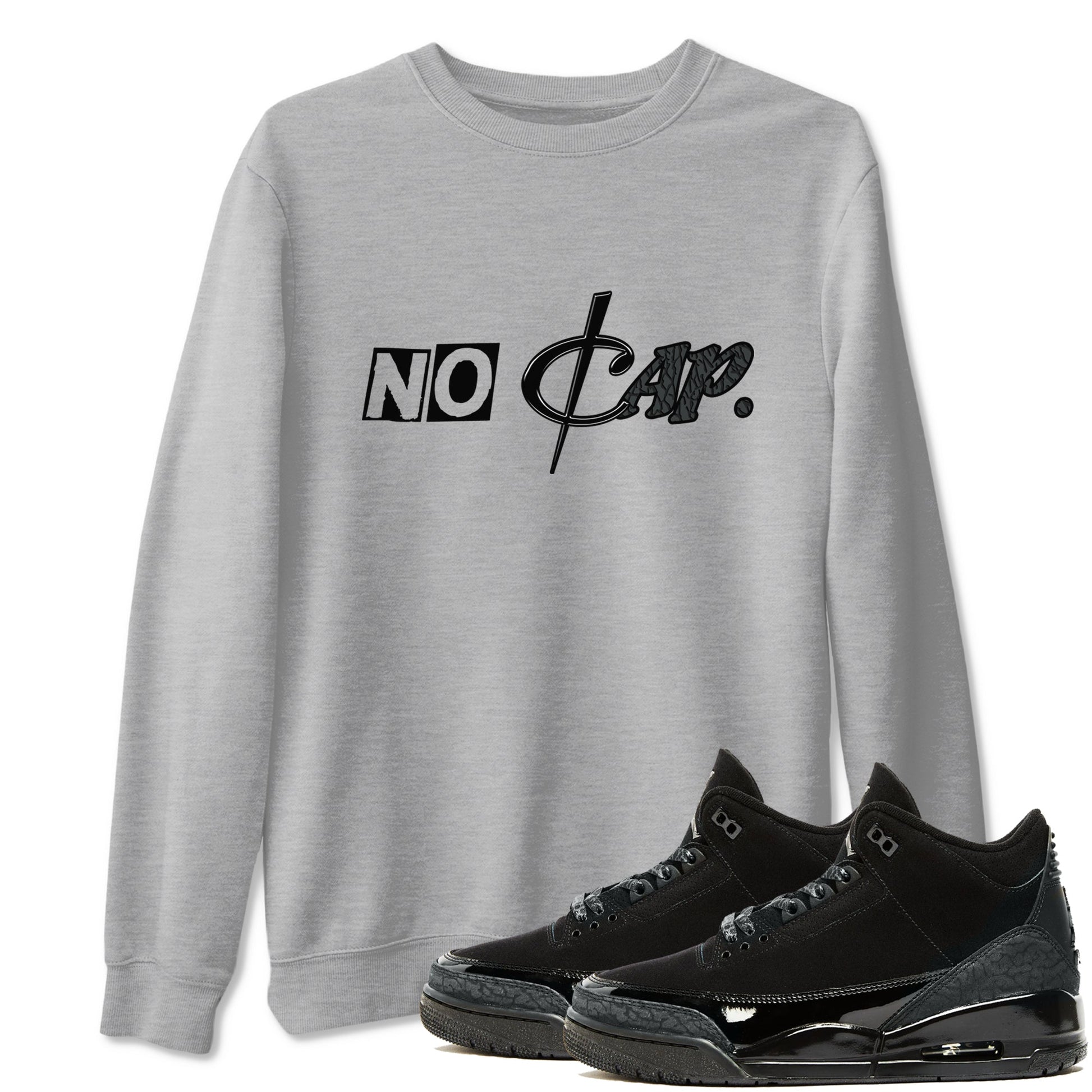 3s Black Cat shirts to match jordans No Cap sneaker match tees Air Jordan 3 Retro Black Cat match shoes to clothes SNRT Sneaker Tees unisex cotton Heather Grey 1 shirts