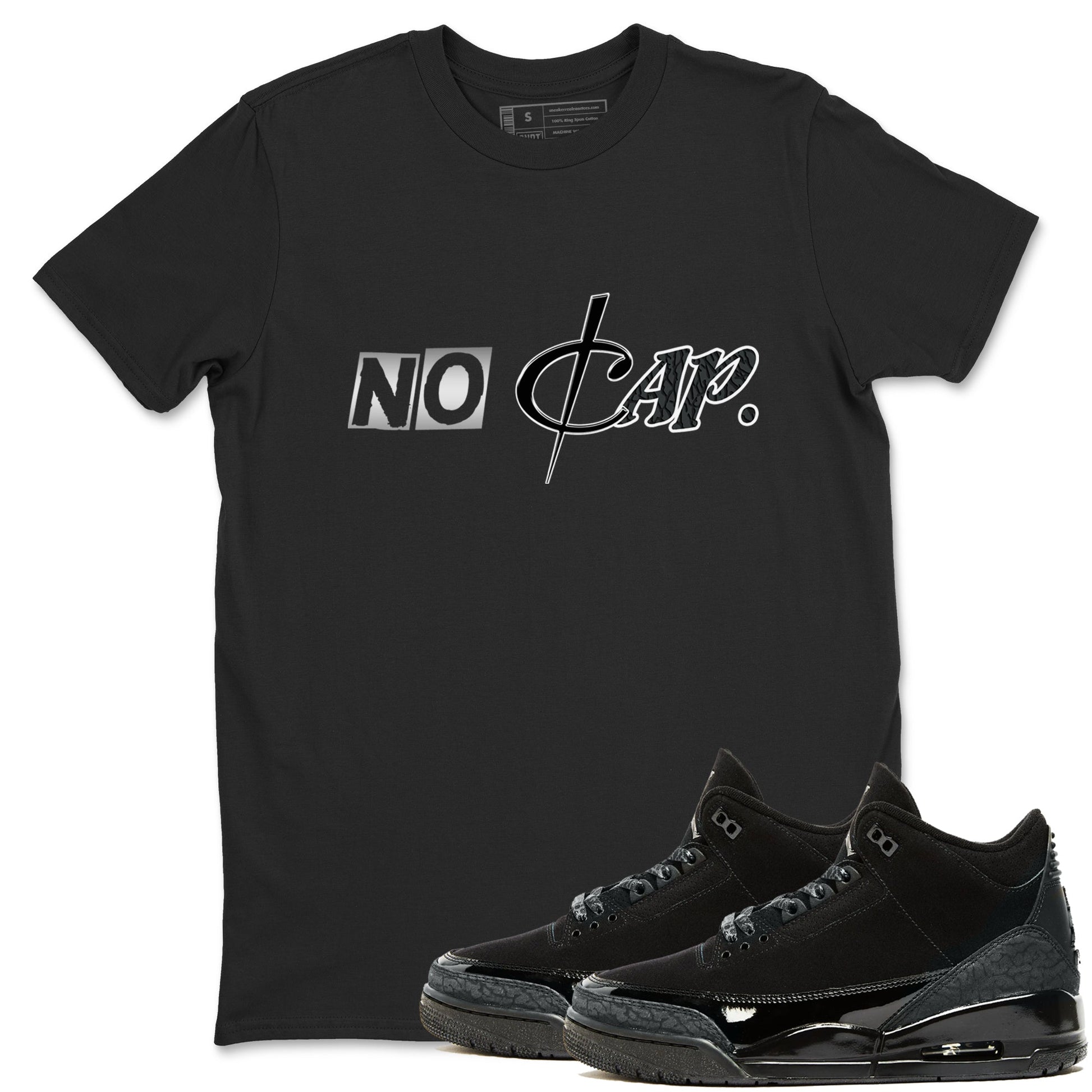 3s Black Cat shirts to match jordans No Cap sneaker match tees Air Jordan 3 Retro Black Cat match shoes to clothes SNRT Sneaker Tees unisex cotton Black 1 shirts