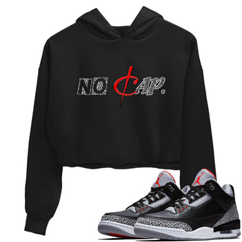 3s Black Cement shirts to match jordans No Cap sneaker match tees Air Jordan 3 Black Cement match shoes to clothes SNRT Sneaker Tees unisex cotton Black 1 crop tee