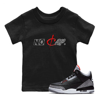 3s Black Cement shirts to match jordans No Cap sneaker match tees Air Jordan 3 Black Cement match shoes to clothes SNRT Sneaker Tees Youth Baby Black 1 tee