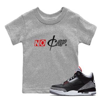 3s Black Cement shirts to match jordans No Cap sneaker match tees Air Jordan 3 Black Cement match shoes to clothes SNRT Sneaker Tees Youth Baby Heather Grey 1 tee