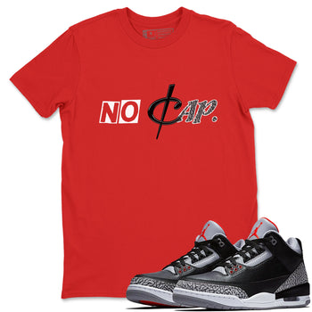 3s Black Cement shirts to match jordans No Cap sneaker match tees Air Jordan 3 Black Cement match shoes to clothes SNRT Sneaker Tees unisex cotton Red 1 shirts