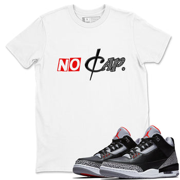 3s Black Cement shirts to match jordans No Cap sneaker match tees Air Jordan 3 Black Cement match shoes to clothes SNRT Sneaker Tees unisex cotton White 1 shirts