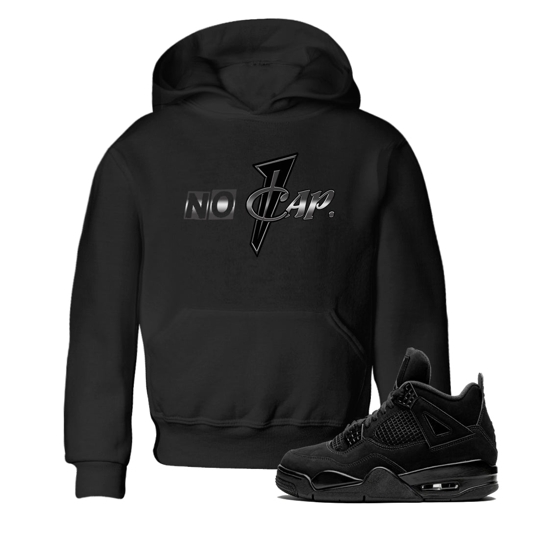 4s Black Cat shirts to match jordans No Cap sneaker match tees Air Jordan 4 Black Cat match shoes to clothes SNRT Sneaker Tees Youth Baby Black 1 tee