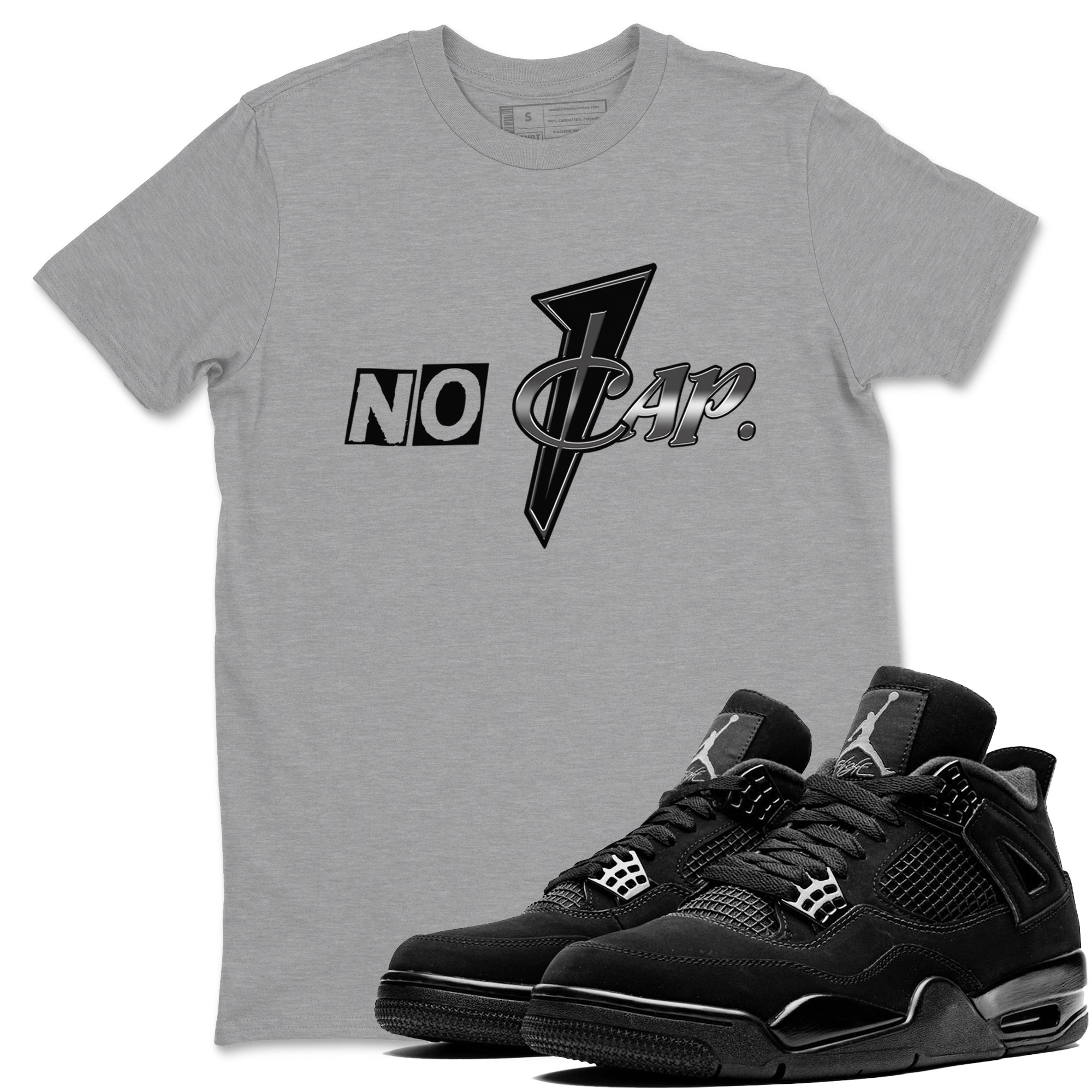 4s Black Cat shirts to match jordans No Cap sneaker match tees Air Jordan 4 Black Cat match shoes to clothes SNRT Sneaker Tees unisex cotton Heather Grey 1 shirts