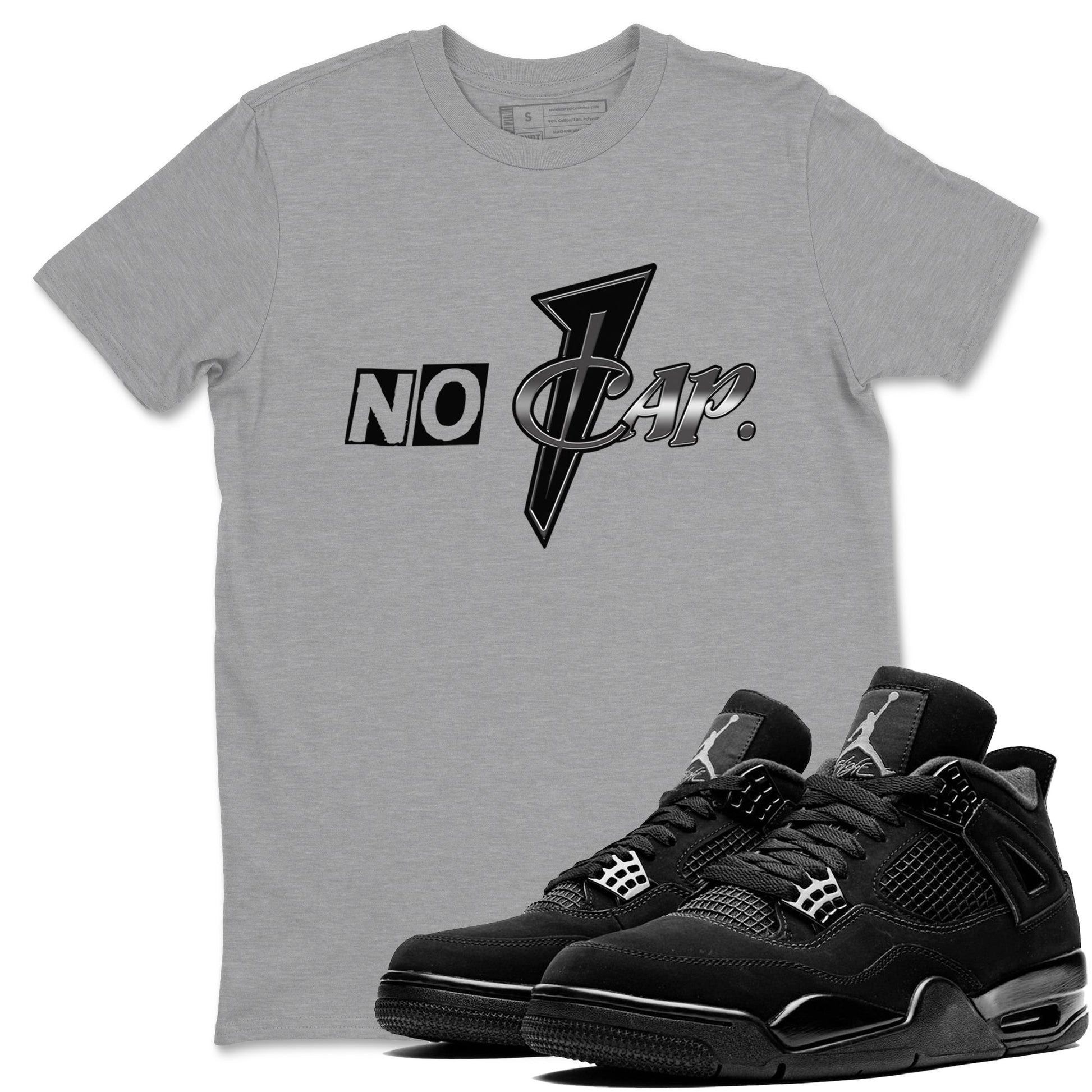 4s Black Cat shirts to match jordans No Cap sneaker match tees Air Jordan 4 Black Cat match shoes to clothes SNRT Sneaker Tees unisex cotton Heather Grey 1 shirts