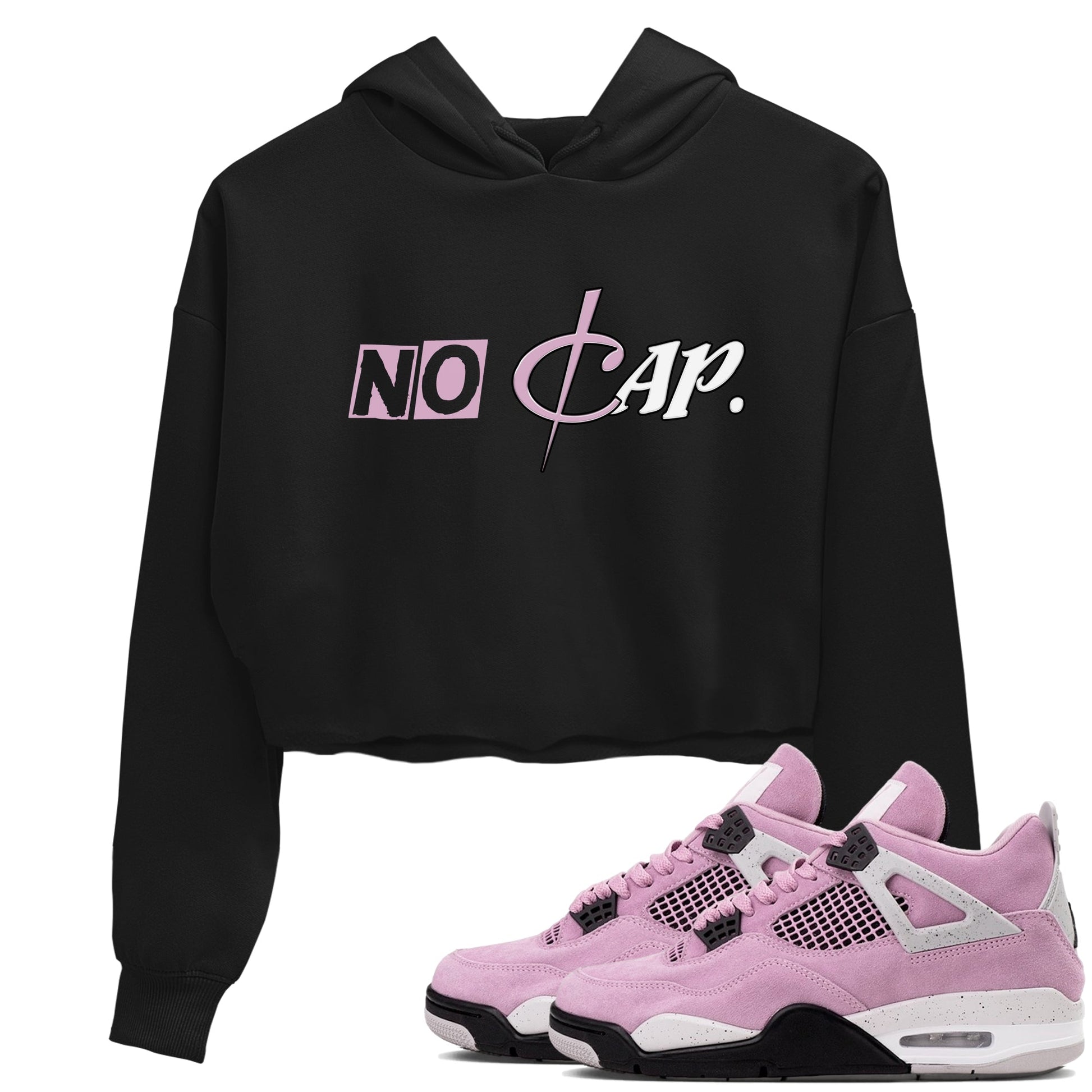 4s Retro Orchid shirts to match jordans No Cap sneaker match tees Air Jordan 4 WMNS Orchid match shoes to clothes SNRT Sneaker Tees unisex cotton Black 1 crop tee